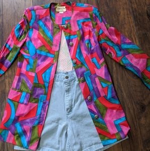 Vintage '80s abstract colorful geometrical…